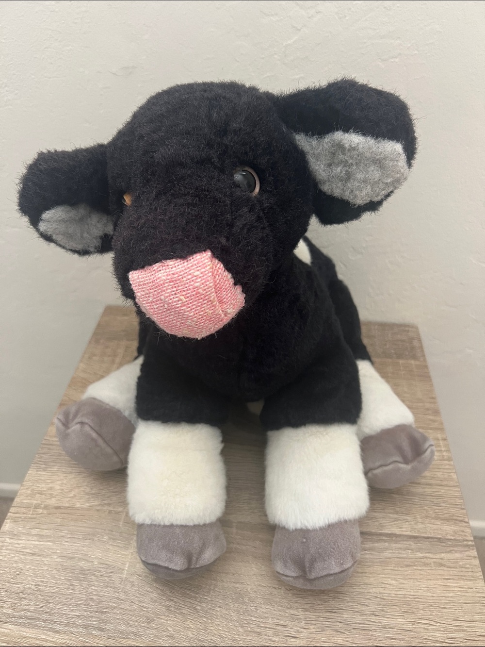Heartline Holstein Cow Calf Plush Black White Graphics International 1986 16”